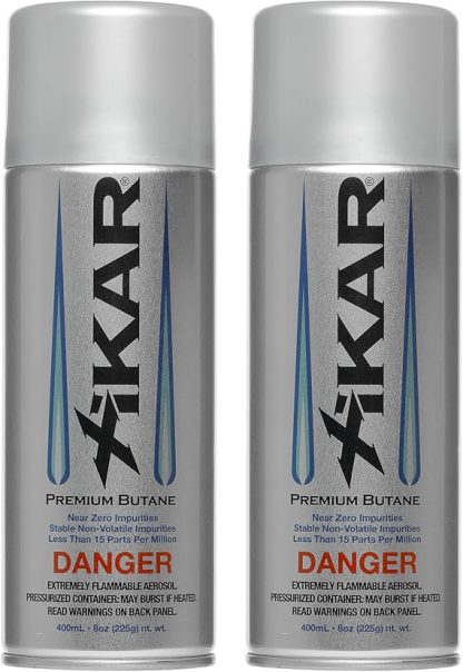 Xikar PUROFINE Premium Butane Fuel Refill with 0 Impurities - Premium Quality Fuel for Jet Flame Lighters and Torches - High Altitude Formula, 8oz (400ml) 2 Pack