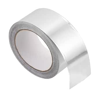 Amosfun 1 Roll of Insulation Tape Made of Aluminium Foil Strapping Packaging Insulation Heat Double Tape for Air Conditioning Duct Silver Tape for Duct Adhesive Tape Silver