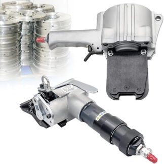 Pneumatische Stahl-Umreifungsmaschine mit Spanner und Schneiderversiegelung für schwere Verpackungen, tragbare Ballenpresse für hochfeste Umreifung