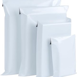 Ilauke Shipping Bags for Clothes, 4 Sizes, Plastic Tear-Resistant Opaque, Packaging Bags with Self-Adhesive Closure, Pack of 100