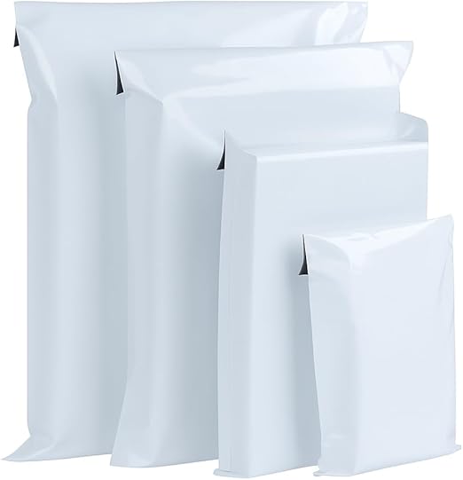 Ilauke Shipping Bags for Clothes, 4 Sizes, Plastic Tear-Resistant Opaque, Packaging Bags with Self-Adhesive Closure, Pack of 100