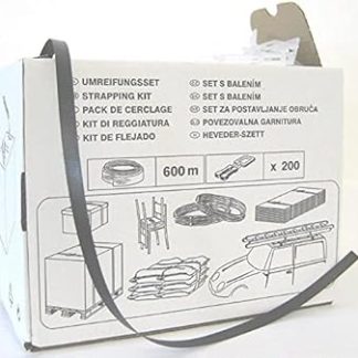 Strapping Set 600 m PP Strapping Tape + 200 Plastic Clips Pallet Tape with Clips dimapax