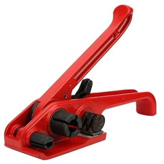 Manual Tape Strapping Tool Red Sealless Tensioner for 16-19 mm PET/PP Straps Expert Binding Tool for Packaging and Shipping