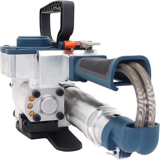 QUSYZD Pneumatisches Umreifungsgerät, Verpackungs-Umreifungsmaschine, Handumreifungsmaschine für PP- und PET-Gurtbandbreiten 1/2 - 3/4 mit 3500N max. Spannung, für 13-19 mm Umreifung,