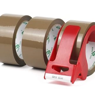 BOMEI PACK 3 Rolls of Parcel Tape Packing Tape Cardboard Tape 66 m x 48 mm Brown Packaging Material for Parcels and Cardboard Packing Tape with High Adhesion in Professional Quality