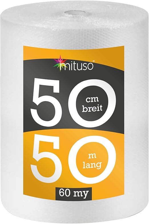 Bubble Wrap 1 Roll | 0.5 x 50 m (60 my) | Premium Quality | Ideal for Shipping, Moving, Packaging/Packaging Material mituso
