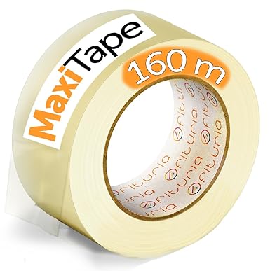 OFITURIA Clear Packing Tape for Packing Boxes for Shipping and Moving - Seal for Safe and Durable Packaging (48mm x 160mts - Clear, 1 Blind)