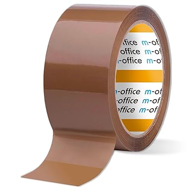 m-office Tape Brown Tape Tape Roll for Cardboard Packaging Shipping Moving and Crafts Safe and Heavy Duty Sealing Tape (1 and 36mm x 120m)