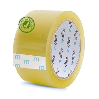 OFITURIA m-office Transparent Tape, Self Adhesive Packing Tape for Cartons, Shipping, Moving and Crafts, Safe and Durable Transparent Paper (36mm x 66m, x1)