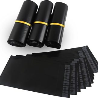 HVDHYY Pack of 25 Plastic Mailing Bags Large 500 mm x 600 mm Foil Mailing Bags New Material, Waterproof, Self-Adhesive, Opaque, Shipping Bags Black for Textiles, Cushions, Blankets