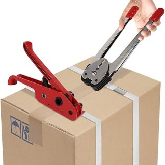 Acesunny Tensioner Strapping Set Strapping Strap Strapping Device + Clamps Rotating Manual Strapping Kit Tensioner for PP Plastic Bands Strapping Band Set