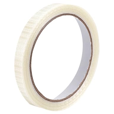 sourcing map Filament Strapping Tape 1/2 Inch x 22 Yards 5.3 Mil Reinforced Glass Fibre Tape Transparent