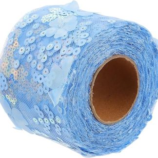 Operitacx Wedding Decoration 1 Roll Decorative Tulle Webbing Tulle Glitter Ribbon Fabric Spool Wedding Net Christmas DIY Lace Trim Polyester Homemade Scissors Bridal Ribbons