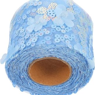 Operitacx Voileband Besticktes Paillettenband Florales Voileband Dekoratives Band Diy Kopfbedeckungsband Aus Hochwertigem Material Für Nähen Umreifen Verpacken Und Basteln