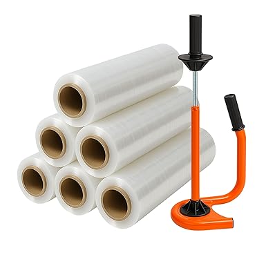 Freiziel Professional Dispenser Orange + 6 Rolls 2.5 kg Stretch Film Transparent 23 µm