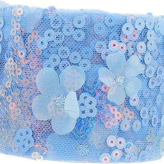 Uonlytech Voile Ribbon Embroidered Sequin Ribbon Decorative Ribbon DIY Headwear Band Elegant Voile Tape Webbing Sewing Strapping Packaging Crafts Bows Making