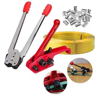 Manual Strapping Set Including Sealing Tensioner 100 m Strapping Ban 50 Pieces Clips for Tensioners PP/PET Plastic Packaging