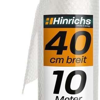 Hinrichs Bubble Wrap Roll 10 m x 40 cm – Ideal for Shipping, Packaging and Moving – 100% Recyclable – Bubble Wrap as Packaging Material – Studded Film – Upholstery Material