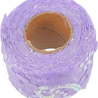 SEWACC 1 Roll Decorative Tulle Webbing Webbing Embroidered Sequins Webbing Decorative Bow Making Material Ribbon DIY Craft Ribbon DIY Sewing Tape DIY