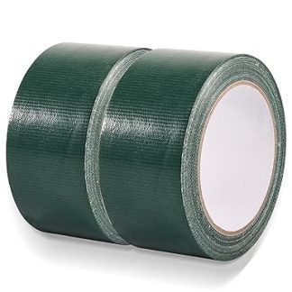 Editbar 2 Rolls of Duct Tape, Fabric Tape, 50 mm x 20 m, Green, Waterproof Repair Tape for Indoor and Outdoor Use, Industrial Repair Tape