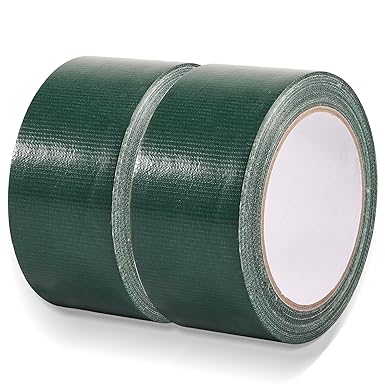 Editbar 2 Rolls of Duct Tape, Fabric Tape, 50 mm x 20 m, Green, Waterproof Repair Tape for Indoor and Outdoor Use, Industrial Repair Tape
