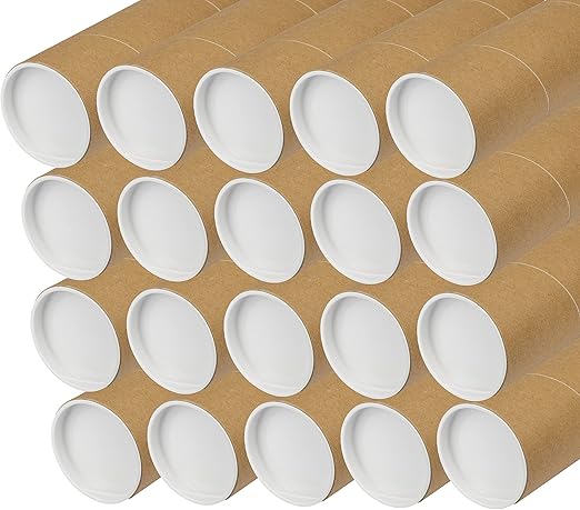 V1 TRADE Postal Tube, Practical Packaging Material for Drawings and Posters, Secure Packaging (Shipping Tube 50 x 550 mm x 20)