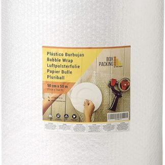 BOXPACKING Bubble Wrap Roll 50 cm Wide x 50 m Long Studded Film for Shipping, Packaging and Moving | Pop Foil, Upholstery Film