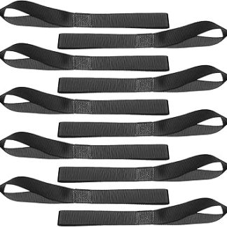 Pack of 10 Lashing Loops, 30 cm Black Motorcycle Tie Down Straps Loop 1000 kg Workload Lashing Straps Short Belt Loops Fastening Straps Set for Load Securing