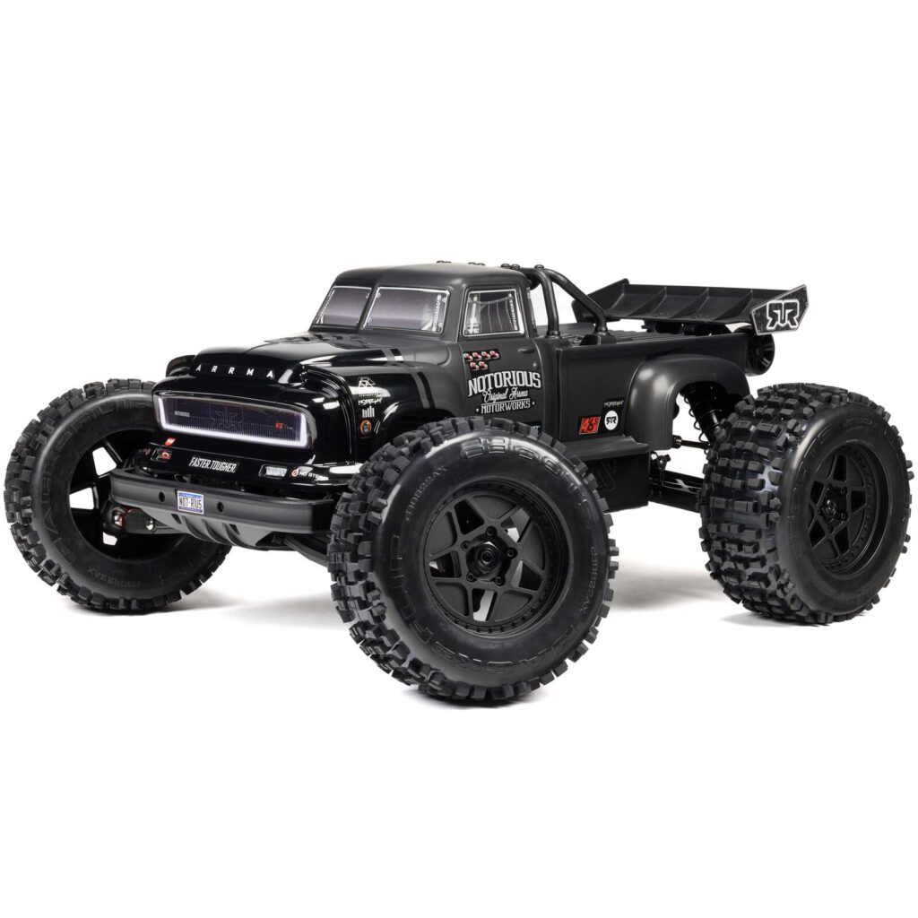 ARRMA 1/8 NOTORIOUS 6S V6 4X4 BLX Brushless Stunt Truck RTR Black Version 2025 – ARA8611V6T1