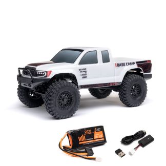 Axial 1/24 SCX24 Base Camp 4WD Rock Crawler Brushed RTR White with battery and charger