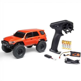 Axial 1/24 SCX24 Toyota 4Runner 4X4 RTR Brushed Rock Crawler Orange complete with battery and charger + Free Axial 1/24 SCX24 Flat Bed Vehicle Trailer worth €49.99