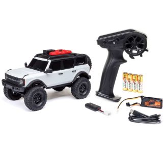 Axial 1/24 SCX24 Ford Bronco 4X4 RTR Brushed Rock Crawler complete with battery and charger – White (Toemen Summer Sale)