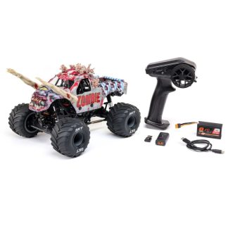 Losi 1/18 Mini LMT Zombie 2S 4X4 RTR Brushed Monster Truck (Includes battery and charger) Red