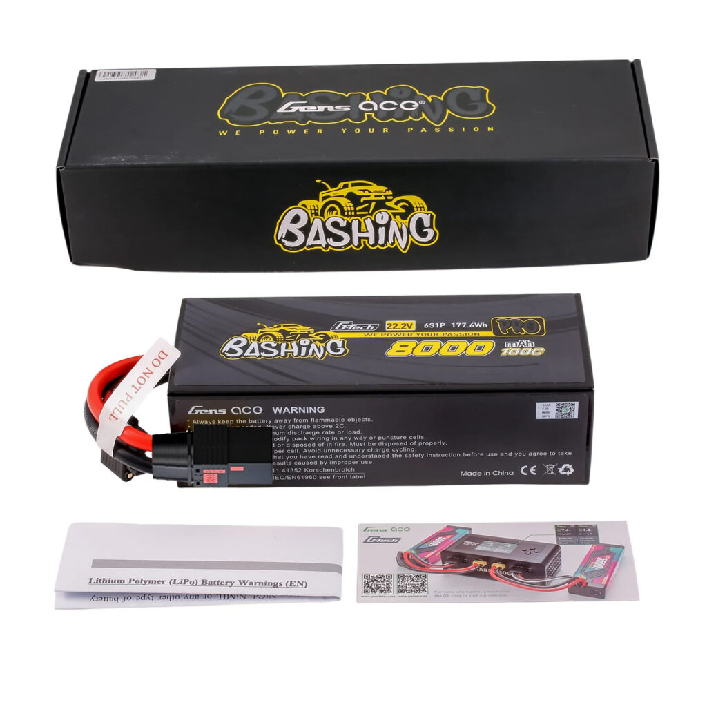 Gens Ace G-Tech Bashing Series 8000mAh 22.2V 100C 6S1P LiPo Battery with QS8 Connector (Kraken RC)