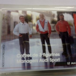 LE MANS MINIATURES LMCOFTA022402K  COFFRET DE 3 FIGURINES DIRECTION AUDI 2002 SPORT DR.ULLRICH, KOEPPEN & JOEST